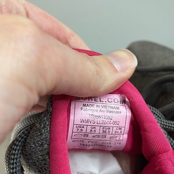 Sorel Kinetic Lace Sneakers Impact Grey Quarry Pink Laces 7.5 - Picture 6 of 6